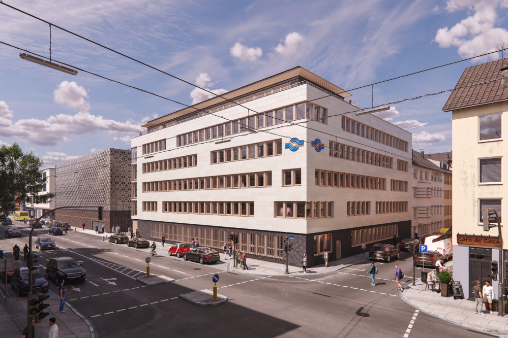 Entwurf des neuen Verwaltungsgebäudes der Stadtwerke im Stadtwerke-Carré Entwurf des neuen Verwaltungsgebäudes der Stadtwerke im Stadtwerke-Carré