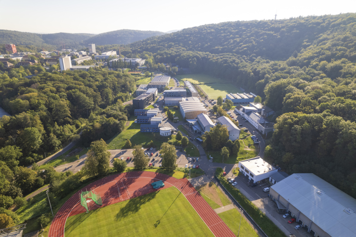 Sportcampus Saar Eine Drohenaufnahme vom Sportcampus Saar